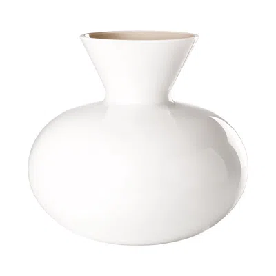 Pre-owned Venini 21st Century Idria Medium Glass Vase In Grey/milk-white By  In Transparent
