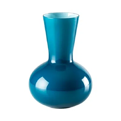 Pre-owned Venini 21st Century Idria Small Glass Vase In Horizon By  In Blue