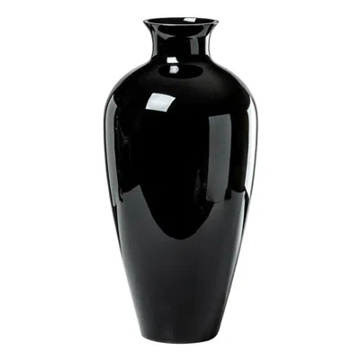 Pre-owned Venini 21st Century Labuan Glass Vase In Black By Riedizione