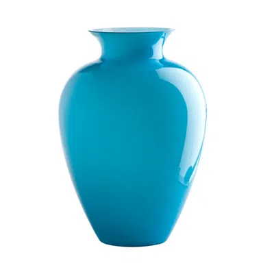 Pre-owned Venini 21st Century Labuan Large Glass Vase In Aquamarine By  In Blue