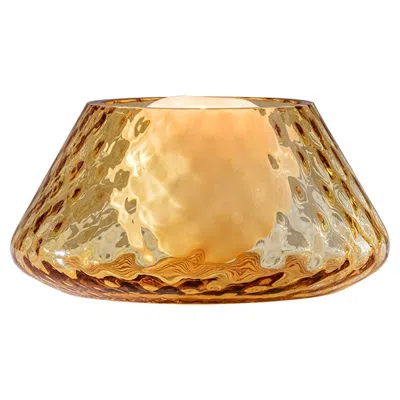 Pre-owned Venini 21st Century Lele Glass Candleholder In Amber By  In Brown