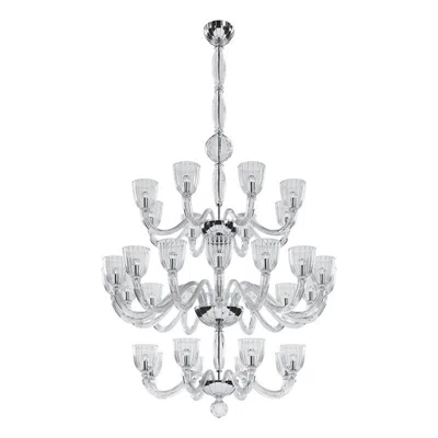 Pre-owned Venini 21st Century Martinengo 20-light Chandeliers In Crystal By  In Transparent