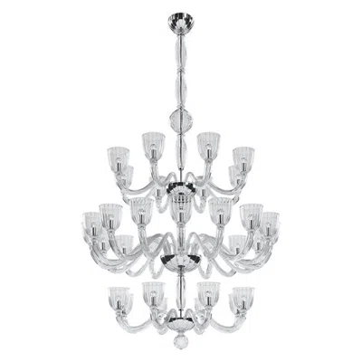 Pre-owned Venini 21st Century Martinengo 32-light Chandeliers In Crystal By  In Transparent