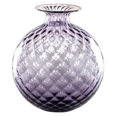Pre-owned Venini 21st Century Monofiori Balloton Extra Large Glass Vase In Indigo/red By  In Transparent