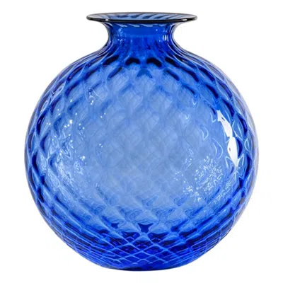 Pre-owned Venini 21st Century Monofiori Balloton Extra Large Glass Vase In Red/sapphire By  In Blue