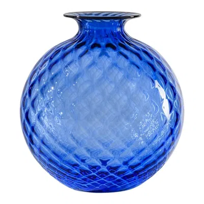 Pre-owned Venini 21st Century Monofiori Balloton Extra Small Glass Vase In Red/sapphire By  In Blue