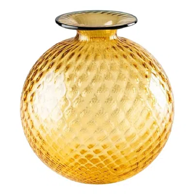 Pre-owned Venini 21st Century Monofiori Balloton Large Glass Vase In Amber/horizon By  In Orange