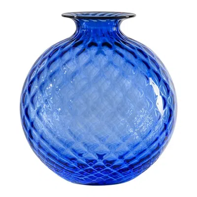 Pre-owned Venini 21st Century Monofiori Balloton Large Glass Vase In Red/sapphire By  In Blue