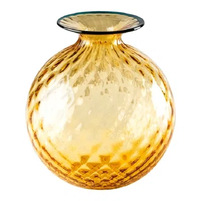 Pre-owned Venini 21st Century Monofiori Balloton Medium Glass Vase In Amber/horizon By  In Orange