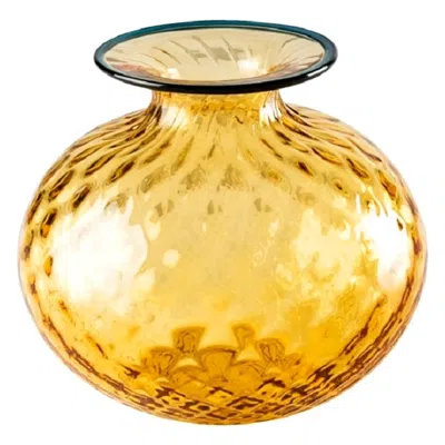 Pre-owned Venini 21st Century Monofiori Balloton Small Glass Vase In Amber/horizon By  In Orange