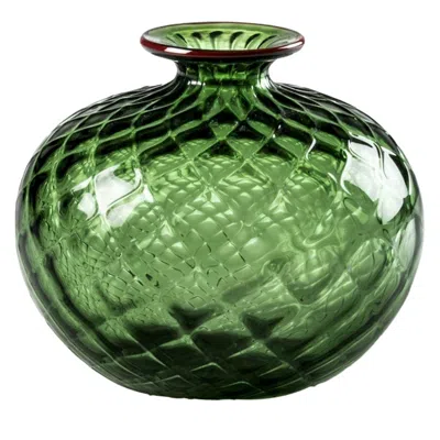 Pre-owned Venini 21st Century Monofiori Balloton Small Glass Vase In Apple Green By