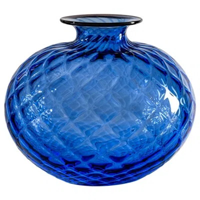 Pre-owned Venini 21st Century Monofiori Balloton Small Glass Vase In Red/sapphire By  In Blue