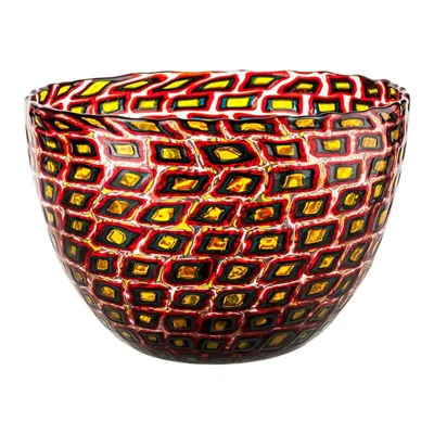 Pre-owned Venini 21st Century Murrine Romane Glass Bowl In Multicolour By Carlo Scarpa In Brown