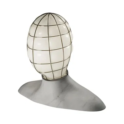 Pre-owned Venini 21st Century Muse Glass Sculpture Table Lamp In Milk-white By Fabio Novembre In Transparent