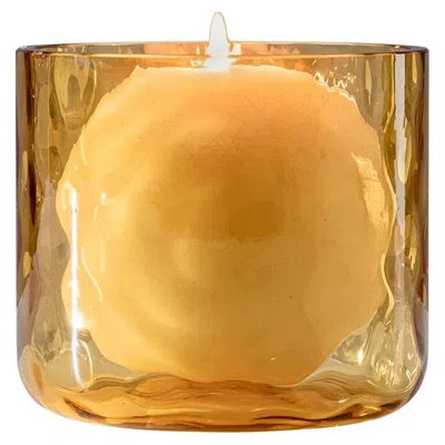 Pre-owned Venini 21st Century Night In Venice Glass Candleholder In Amber By  In Brown