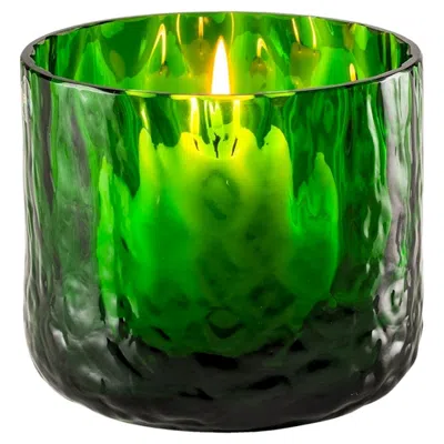 Pre-owned Venini 21st Century Night In Venice Glass Candleholder In Gras Green By
