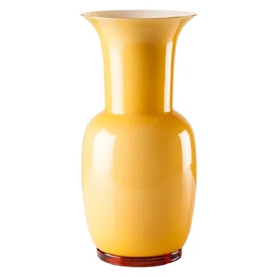 Pre-owned Venini 21st Century Opalino Large Glass Vase In Amber By  In Brown