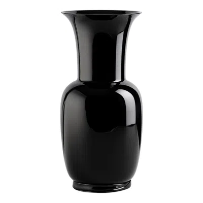 Pre-owned Venini 21st Century Opalino Large Glass Vase In Black By