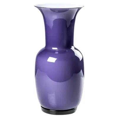 Pre-owned Venini 21st Century Opalino Large Glass Vase In Indigo By  In Blue