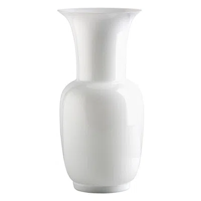 Pre-owned Venini 21st Century Opalino Large Glass Vase In Milk-white By  In Transparent