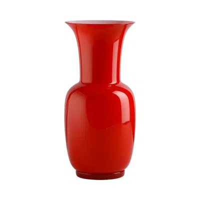 Pre-owned Venini 21st Century Opalino Large Glass Vase In Red By