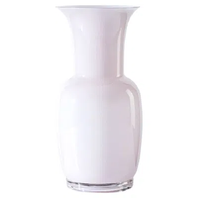 Pre-owned Venini 21st Century Opalino Large Glass Vase In Rosa Cipria By  In Transparent