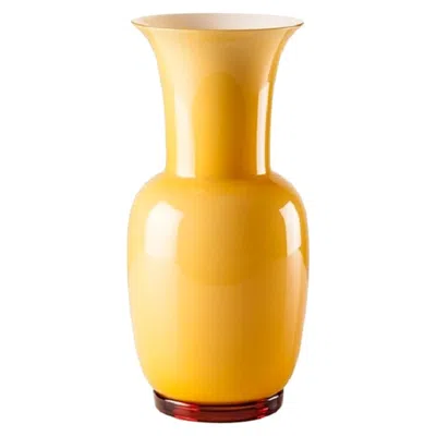 Pre-owned Venini 21st Century Opalino Medium Glass Vase In Amber By  In Brown