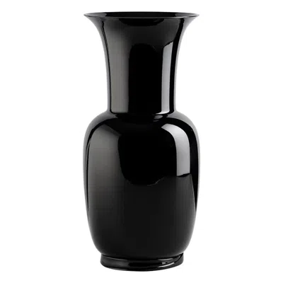 Pre-owned Venini 21st Century Opalino Medium Glass Vase In Black By