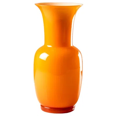 Pre-owned Venini 21st Century Opalino Medium Glass Vase In Orange By