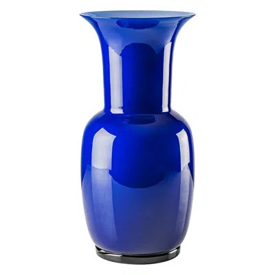 Pre-owned Venini 21st Century Opalino Medium Glass Vase In Sapphire By  In Blue
