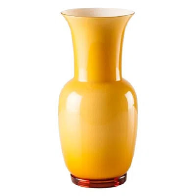 Pre-owned Venini 21st Century Opalino Small Glass Vase In Amber By  In Brown