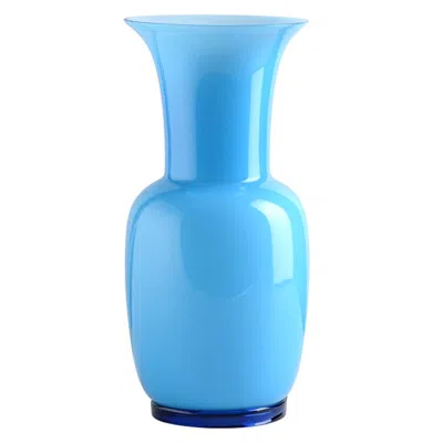 Pre-owned Venini 21st Century Opalino Small Glass Vase In Aquamarine By  In Blue