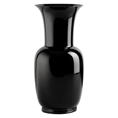 Pre-owned Venini 21st Century Opalino Small Glass Vase In Black By