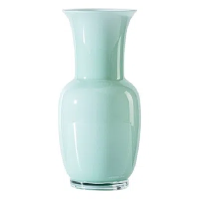 Pre-owned Venini 21st Century Opalino Small Glass Vase In Green Rio By