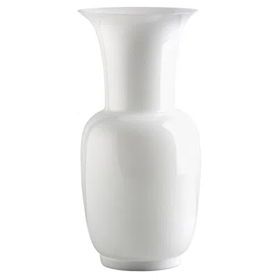 Pre-owned Venini 21st Century Opalino Small Glass Vase In Milk-white By  In Transparent