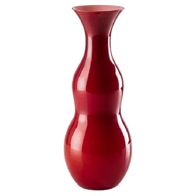 Pre-owned Venini 21st Century Pigmenti Large Blown Opal Glass Vase In Blood Red By