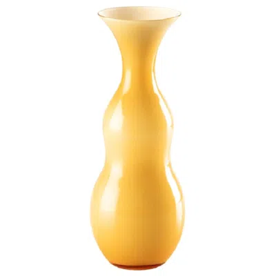 Pre-owned Venini 21st Century Pigmenti Small Blown Opal Glass Vase In Amber By  In Brown