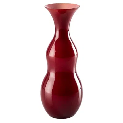 Pre-owned Venini 21st Century Pigmenti Small Blown Opal Glass Vase In Bloood Red By