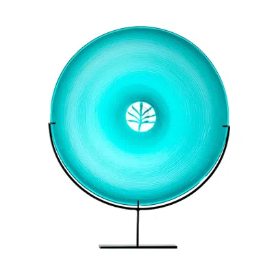 Pre-owned Venini 21st Century Quattro Stagioni Primavera In Crystal/green By Laura De Santillana In Blue