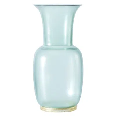 Pre-owned Venini 21st Century Satin Large Glass Vase In Crystal/green Rio By  In Blue