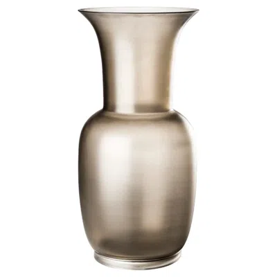 Pre-owned Venini 21st Century Satin Medium Glass Vase In Grey/crystal By  In Sand