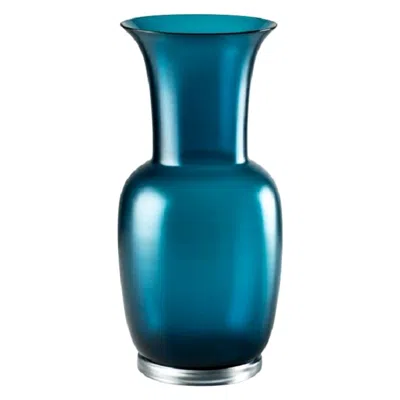 Pre-owned Venini 21st Century Satin Medium Glass Vase In Horizon By  In Blue