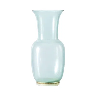Pre-owned Venini 21st Century Satin Small Glass Vase In Crystal/green Rio By  In Transparent