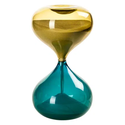Pre-owned Venini 21st Century Small Clessidra Hourglass In Aquamarine/bamboo By  In Blue