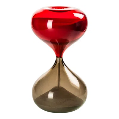 Pre-owned Venini 21st Century Small Clessidra Hourglass In Grey/red By  In Brown
