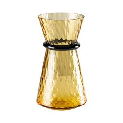 Pre-owned Venini 21st Century Tiara Small Glass Vase In Amber By Francesco Lucchese In Brown