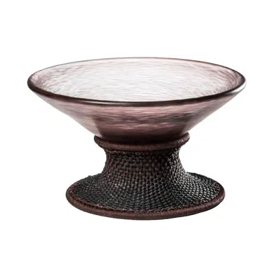 Pre-owned Venini 21st Century Unity Glass Bowl In Améthyste By Marc Thorpe In Black