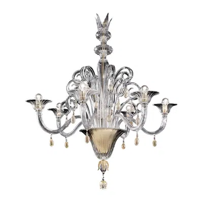 Pre-owned Venini 21st Century Vittoriale 12-light Chandeliers In Crystal By  In Transparent