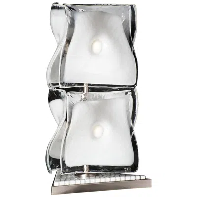 Pre-owned Venini 2-piece Veliero Table Lamp In White And Clear By Tadao Ando