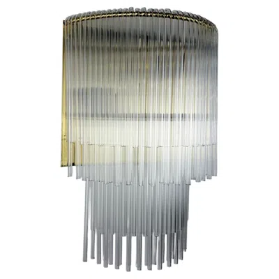 Pre-owned Venini 2-tier  Tubular Wall Sconce, Hand-blown Murano Glass, Italy, 1970s In Clear